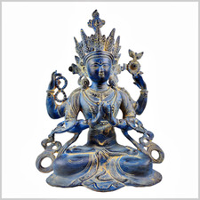 Avalokiteshvara Buddha Statue Messing lapislazuli 39cm 7kg  Nepal Chenrezig Tara