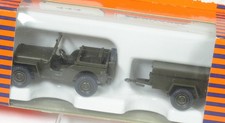 H0 Willy's Jeep mit Anhänger Roco minitanks 444 neuw. OVP