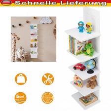 Wandmontiertes Bücherregal Schmal Weiß Matt 5 Trennfächer Wandregal Organizer