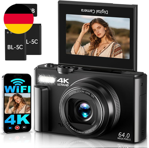 Digitalkamera mit wlan 64mp - digitalkamera,