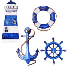 4 Pcs Beach Coastal Wall Decor