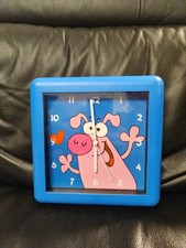 Wanduhr Kinder Blau Schwein