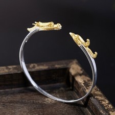 N04 Armreif Drache und Phönix Symbol des chinesischen Kaiserpaars Silber 925