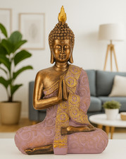 Buddha Figur Flieder 28 cm