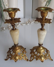 Alabaster Kerzenhalter Rokoko