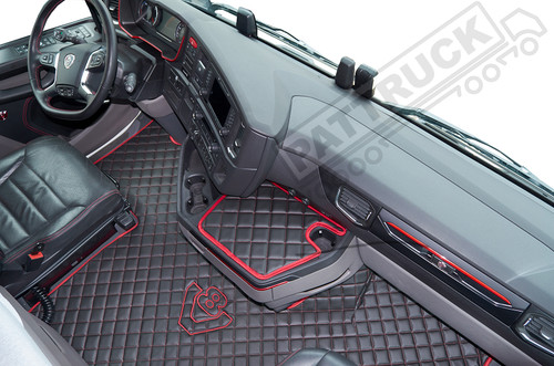 Lkw fußmatten schwarz rot - schwarz/rot, [