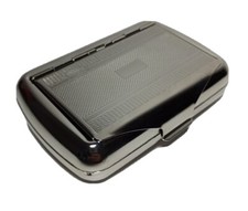 Tabakdose Angelo, Etui mit Papierhalter Metall Click Box Dreh Beutel Gravurfeld 