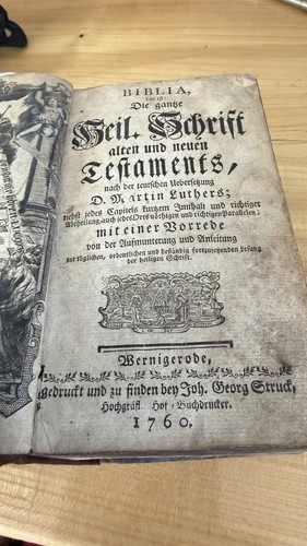 Antiquarische bibel 1760 top - antiquarische,
