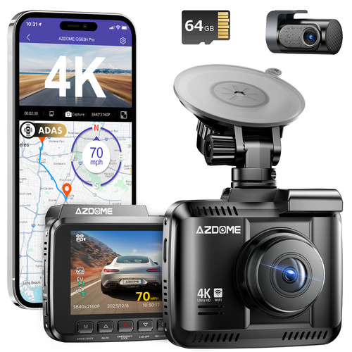Azdome 1080p dash cam - 4k+1080p, uhd