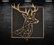 Wandbild Holz Hirsch in 3D