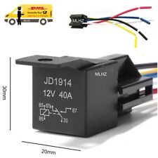 12V 40A Relais Wechselrelais Umschaltrelais 5 Pin JD1914 Öffner Schließer +Kabel
