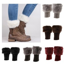 Damen Kunstfell Stulpen