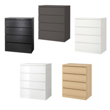 IKEA MALM Kommode mit 4 Schubladen 80x100 cm - dunkelgrau modern Schlafzimmer Aufbewahrung