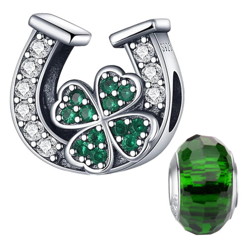 Hufeisen kleeblatt charm aus - hufeisen,