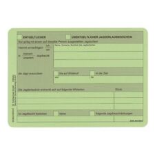 10 Stück Begehungsschein Jagderlaubnisschein Vordrucke auf Karton NEU !!