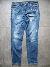 Marke Tom Tailor Tapered Relaxed Damen Jeans Gr. 29 blau mit Ziernieten , schaut