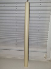 XXL Kaminkerze 60cm x 4 cm Altar-Kerze groß weiss elfenbein Kirchenkerze Ceresin