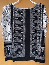 T-Shirt Monari  Gr. 40 schwarz weiß Paisley Muster