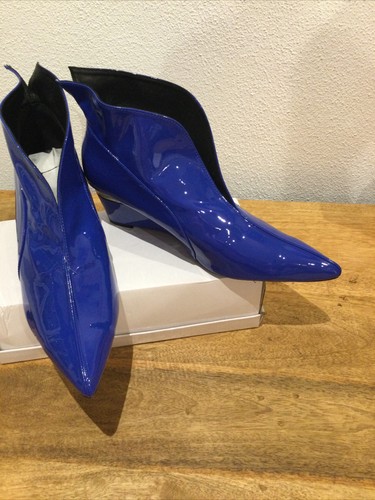 Royalblaue lack stiefel - lack,
