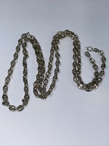 800 silber bohnen kette - silber, bohnen-kette+925