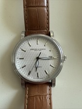 ABELER & SÖHNE Damenuhr mit Lederband und Zirkonia AS1202