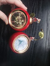 Vintage Weihnachtsdeko Norman Rockwell Baumkugeln 2x