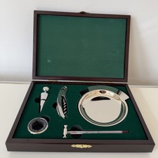 Sommelier Weinzubehörset in Holzkiste 5-teilig Edelstahl/versilbert?