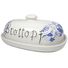 Brottopf Keramik Brot-Topf Dose Brotkasten oval  - 37 x 22,5 x 15,5 cm Brotdose