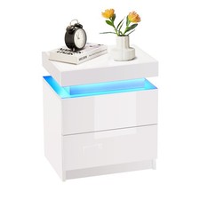 2 SchubladenWeiß Nachttisch