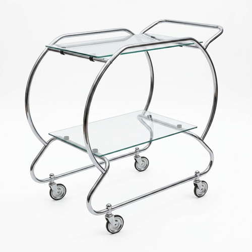 Vintage servierwagen chrom - servierwagen,