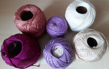 Feines Häkelgarn - Creme, Lila, HELLBRAUN u.a. - 300 G gebraucht , unbenutzt