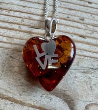 Bernstein Herz Anhänger Note