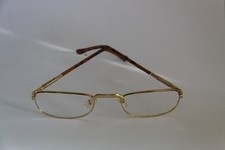 VINTAGE LESEBRILLE RAHMEN AUS METALL GOLDFARBEN GLÄSER KLAR +1