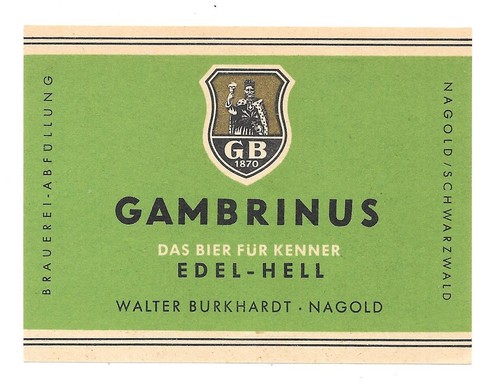Bieretikett gambrinus brauerei - bieretikett, gambrinus-brauerei