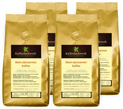 Mein säurearmer kaffee 4x500g - kaffee,
