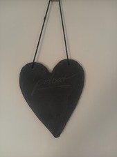 Dekoherz Steinherz Herz Wandbild Wanddeko grau Privat Schiefer