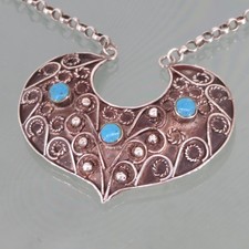 Silber Kette blaue Steine