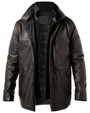 Elegante Bugatti Lederjacke mit heraustrennbarem Westeneinsatz, Neuwertig