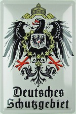 Blechschild 20x30cm gewölbt Deutsches Schutzgebiet Adler Deko Geschenk Schild