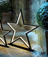 LED Metallstern groß Weihnachtsdeko Weihnachtsstern Fensterbeleuchtung XMas