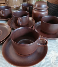 Kaffee Service Arzberg Kristina Siena seidenmatt braun Tassen Zuckerdose U Tasse