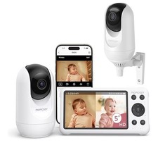 momcozy BM04 Video Babyphone 2 Kameras + 1080p 5" Monitor mit Bewegungserkennung