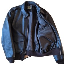 ❌ TOP! USAF Gibson & Barnes A-2 Civil - Fliegerlederjacke - Dunkelbraun 52 54