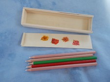 Griffelkasten GK_28 mit Schiebedeckel m.5 Kunstgriffeln f. Schiefertafel D Blume