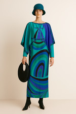 Diefenthal Hut Wolle Cloche 57 Blaugrün Schleife Elegant Vintage Quiet Luxury