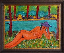 Original Ölgemälde von Boris Pavlov 1928-2005, Erholung in Pont Aven 1974