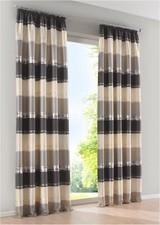Jacquard Vorhang mit Querstreifen Kräuselband Gr. 4 H/B: 245/140 cm Gardine Neu*