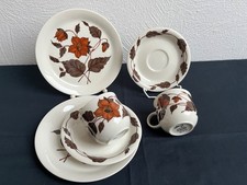 ARABIA Cafe 2 x 3er Set Tasse & Untertasse Teller Finnische Keramik Vintage