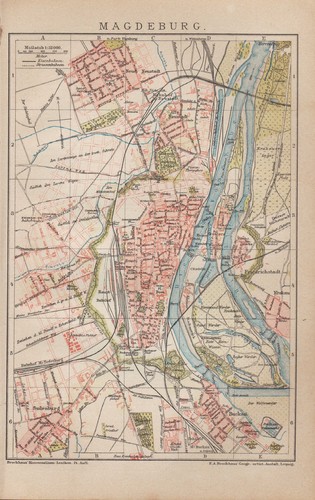 Landkarte city map 1898