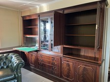 Schrankwand Wohnzimmer Mahagoni Chesterfield